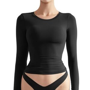 Women's Black Long Sleeve Top